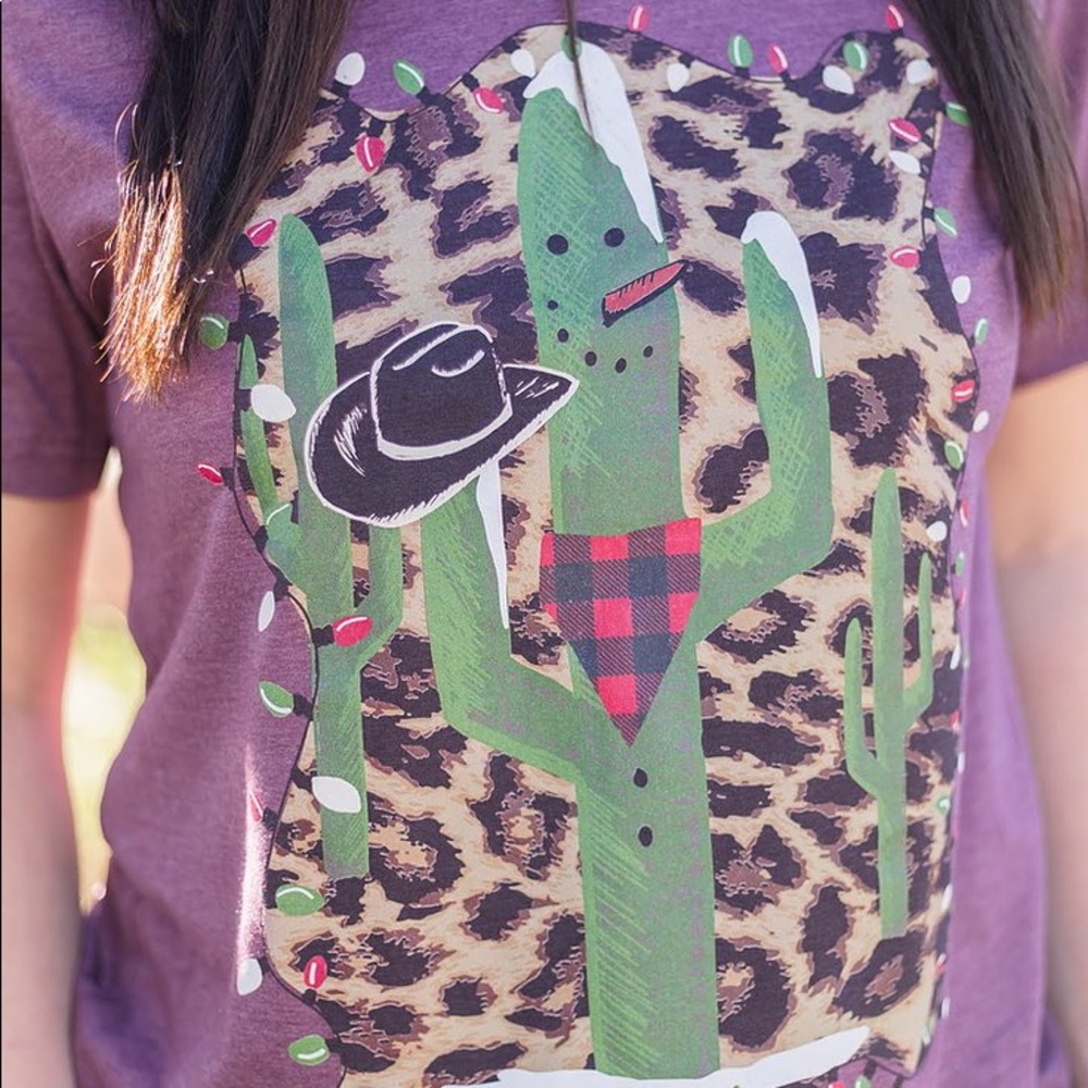 Cactus Snowman Tee